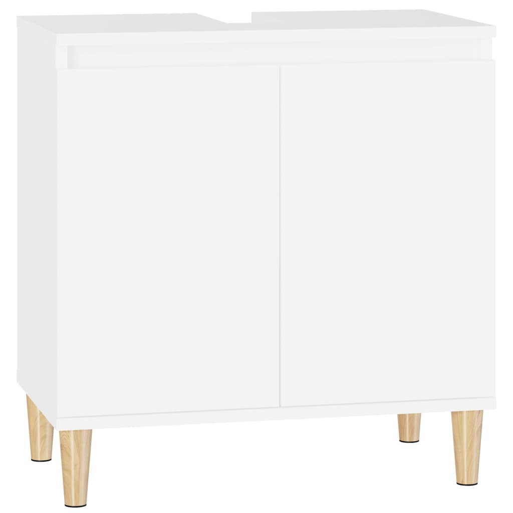 vidaXL Armario para lavabo madera contrachapada blanco 58x33x60 cm