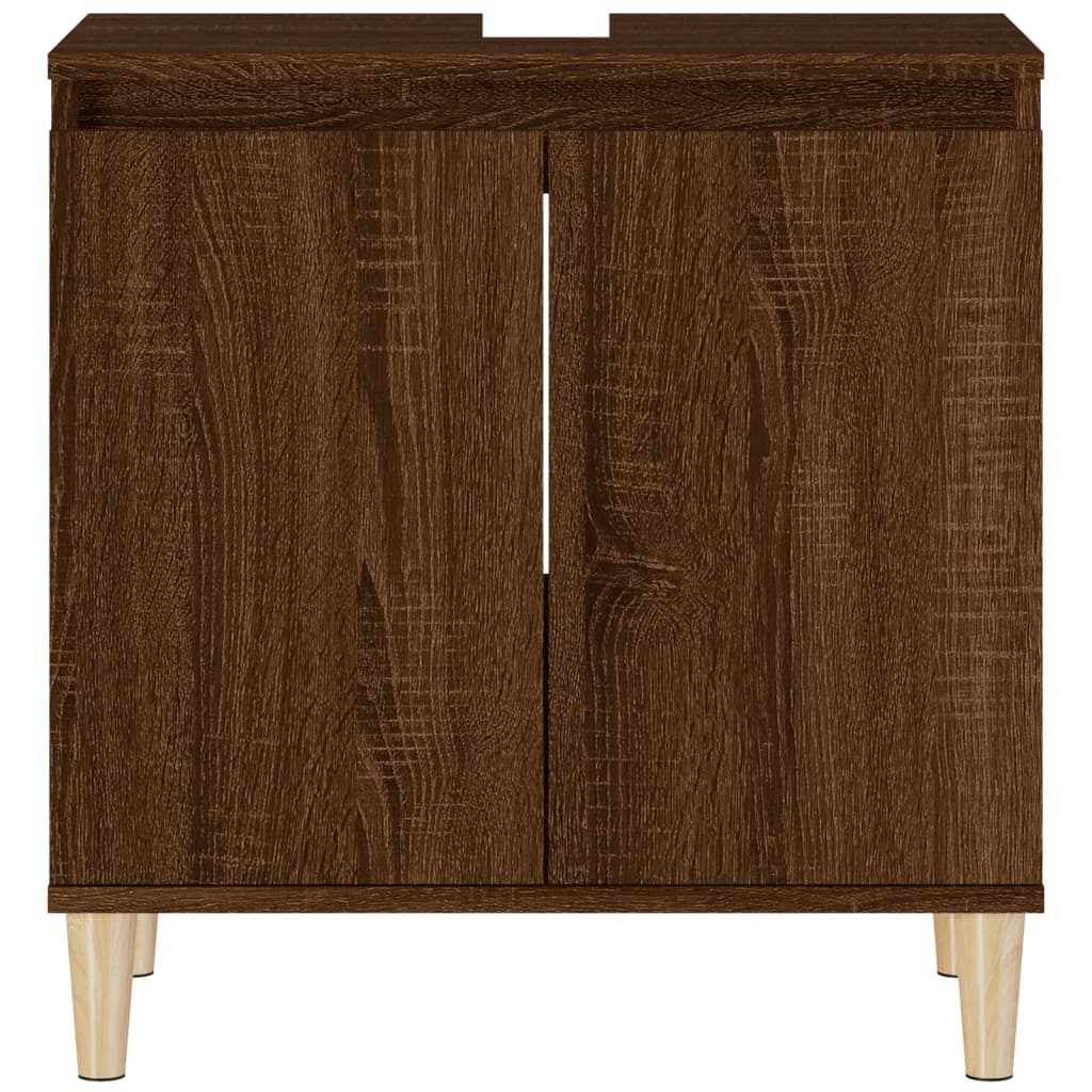 vidaXL Armario de lavabo madera contrachapada roble marrón 58x33x60 cm