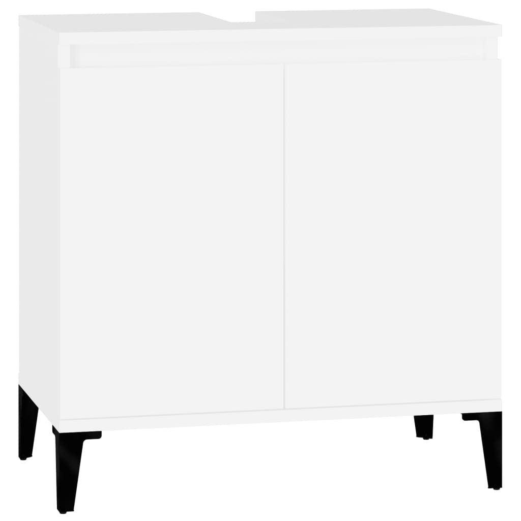 vidaXL Armario para lavabo madera contrachapada blanco 58x33x60 cm