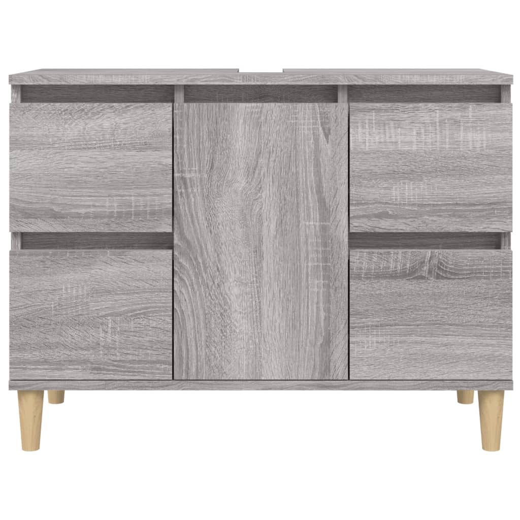 vidaXL Armario de lavabo madera contrachapada gris Sonoma 80x33x60 cm