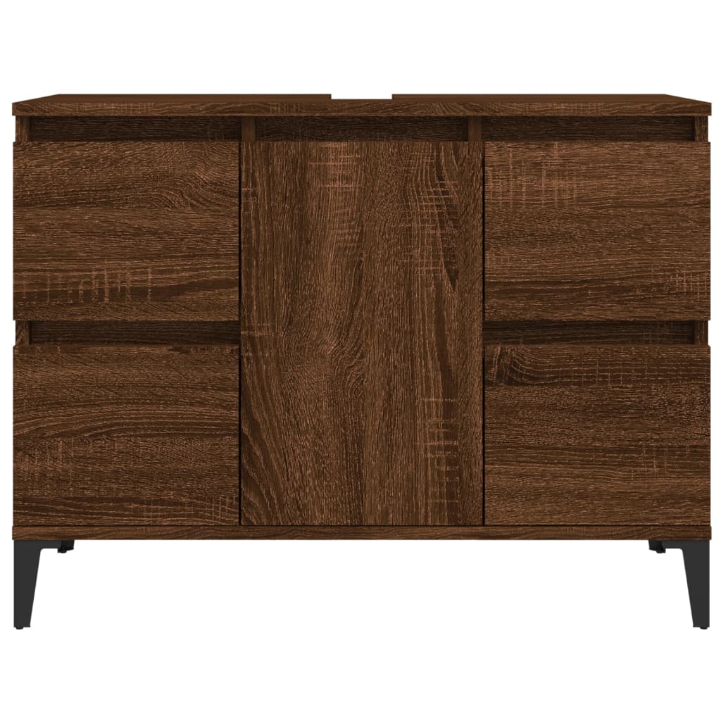 vidaXL Armario de lavabo madera contrachapada roble marrón 80x33x60 cm