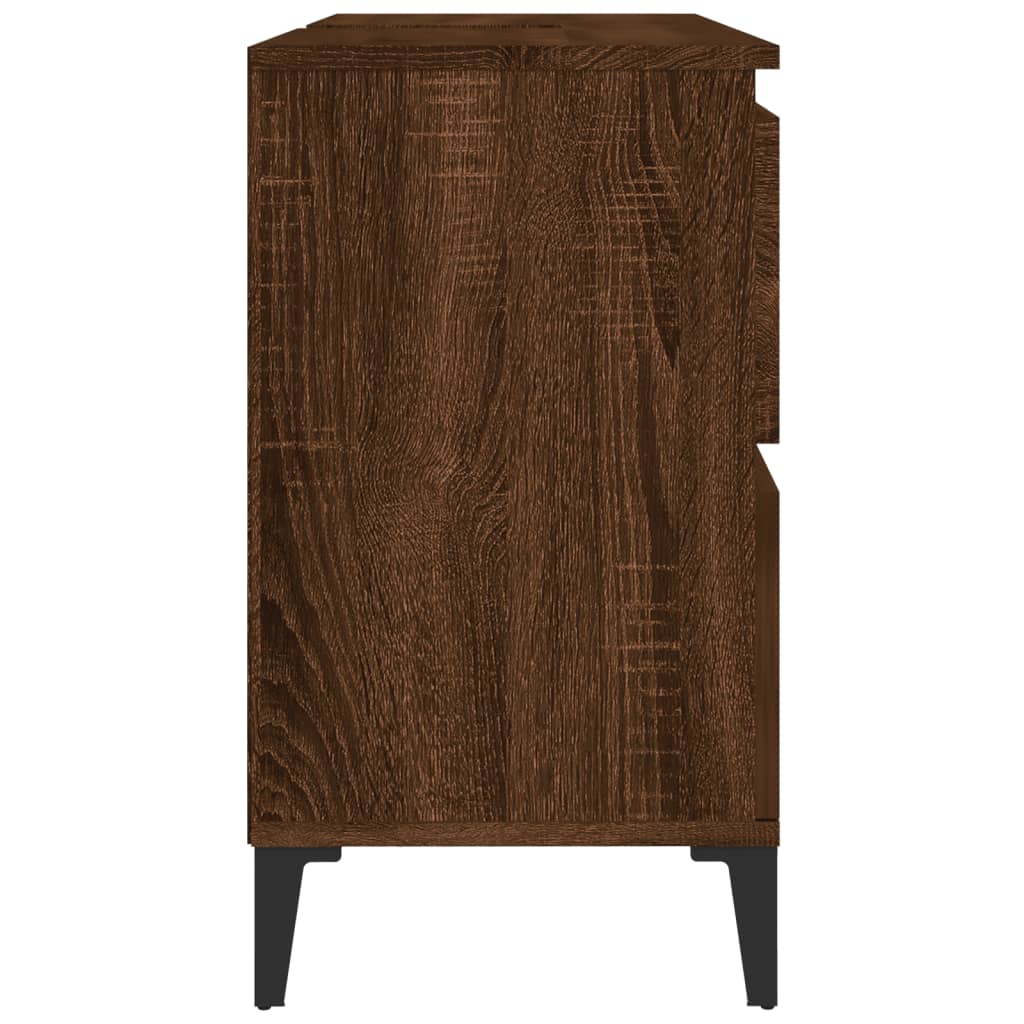 vidaXL Armario de lavabo madera contrachapada roble marrón 80x33x60 cm