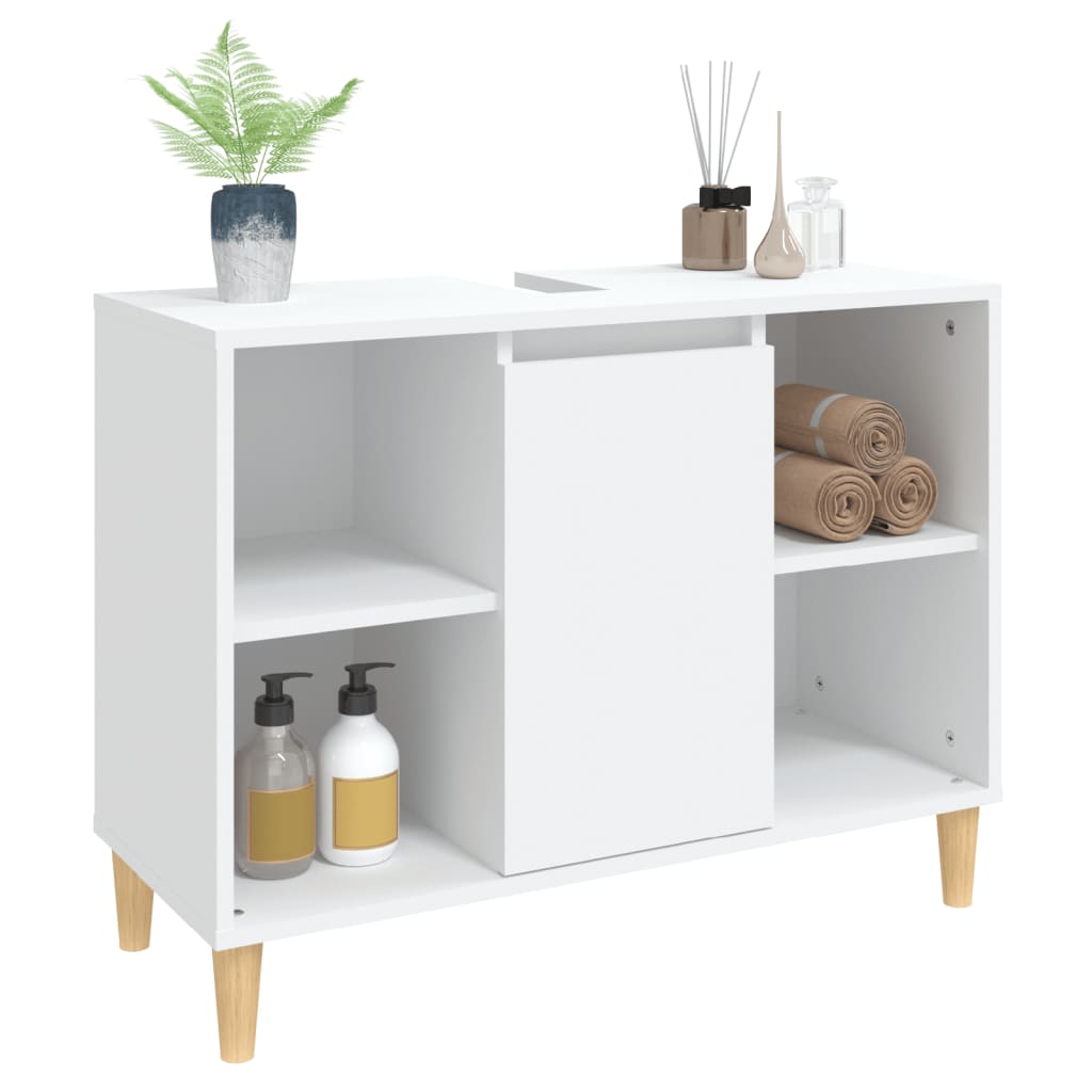 vidaXL Armario para lavabo madera contrachapada blanco 80x33x60 cm