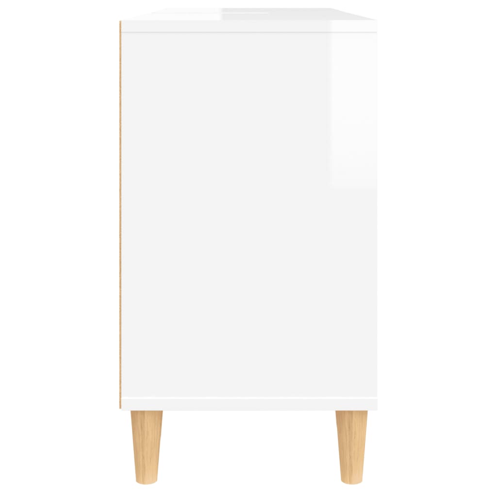 vidaXL Armario de lavabo madera contrachapada blanco brillo 80x33x60cm