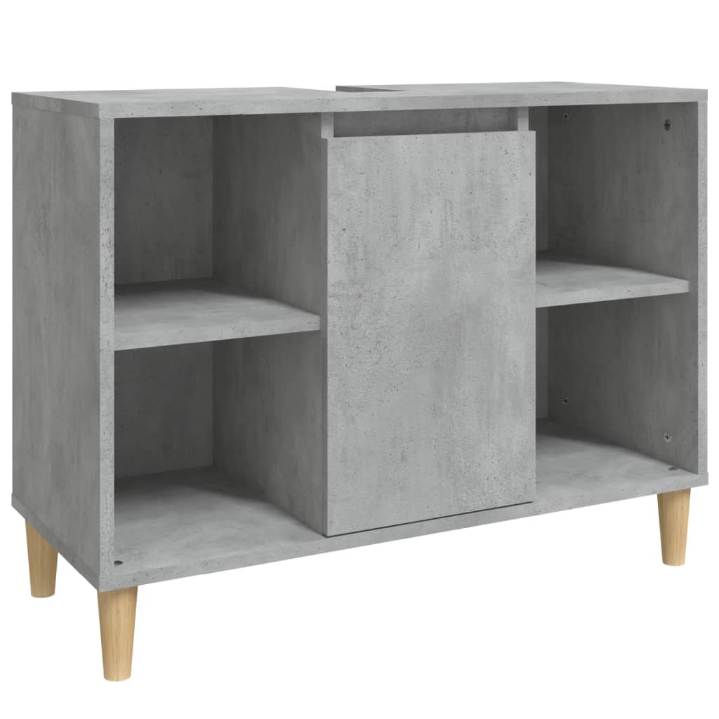 vidaXL Armario de lavabo madera contrachapada gris hormigón 80x33x60cm