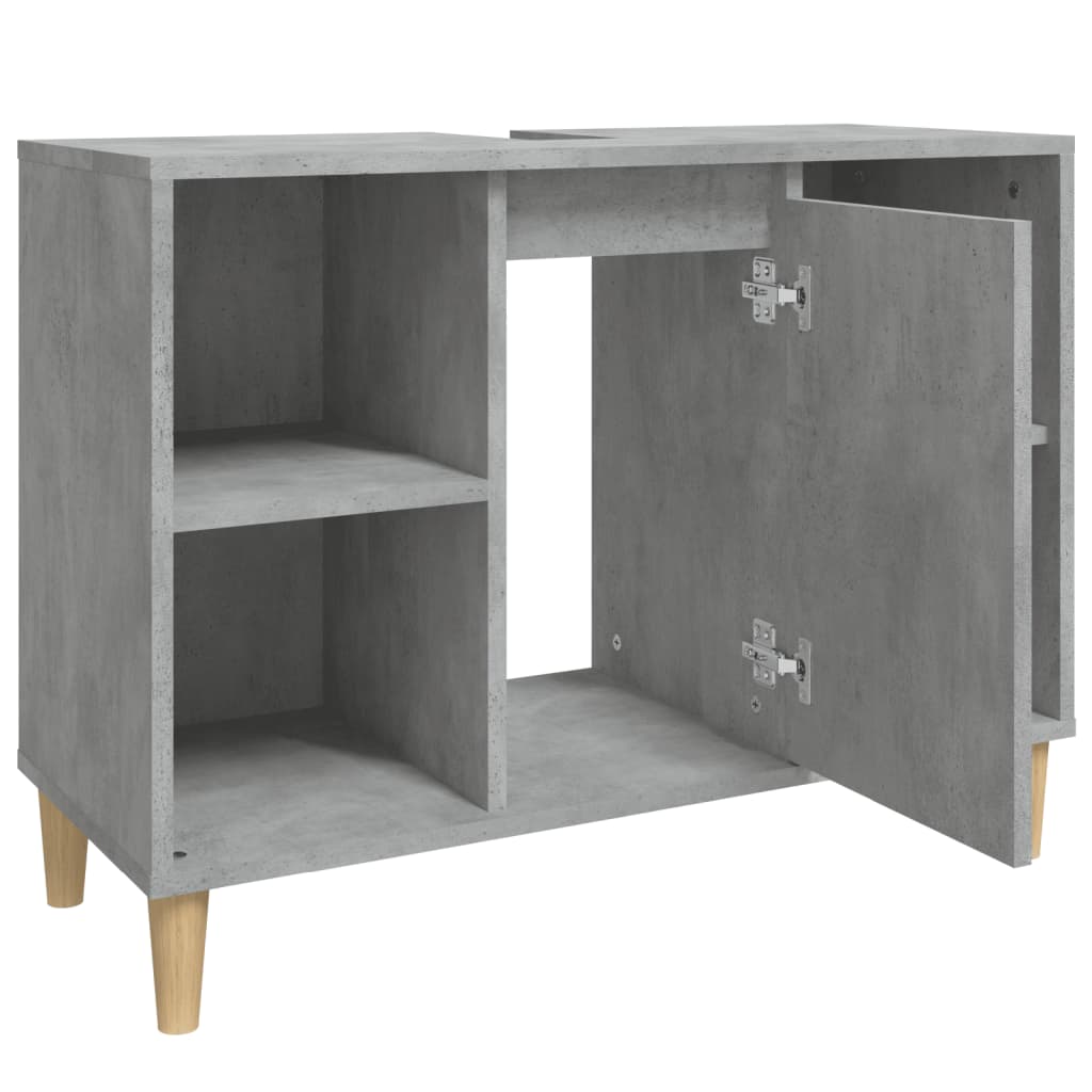 vidaXL Armario de lavabo madera contrachapada gris hormigón 80x33x60cm