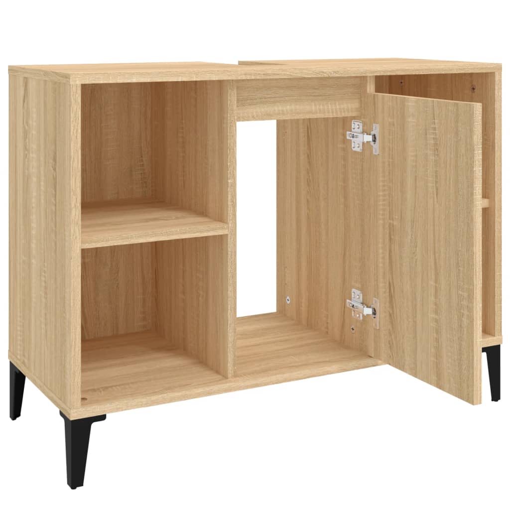 vidaXL Armario de lavabo madera contrachapada roble Sonoma 80x33x60 cm