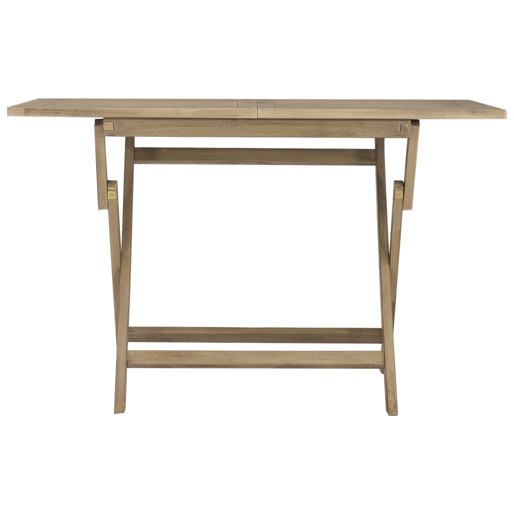 vidaXL Mesa de jardín plegable madera maciza de teca 120x70x75 cm