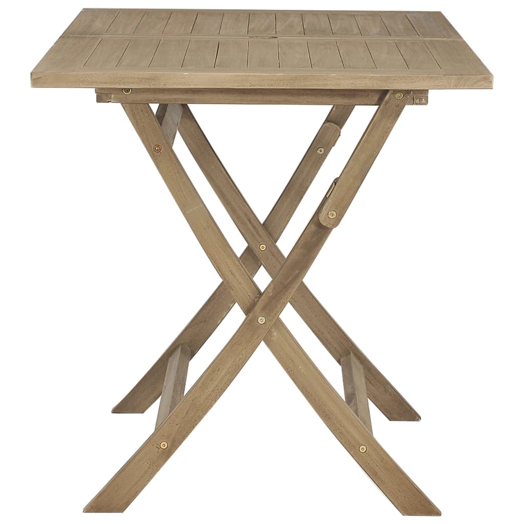 vidaXL Mesa de jardín plegable madera maciza de teca 120x70x75 cm