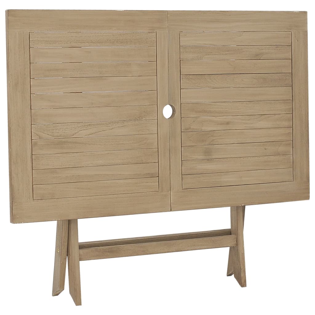 vidaXL Mesa de jardín plegable madera maciza de teca 120x70x75 cm