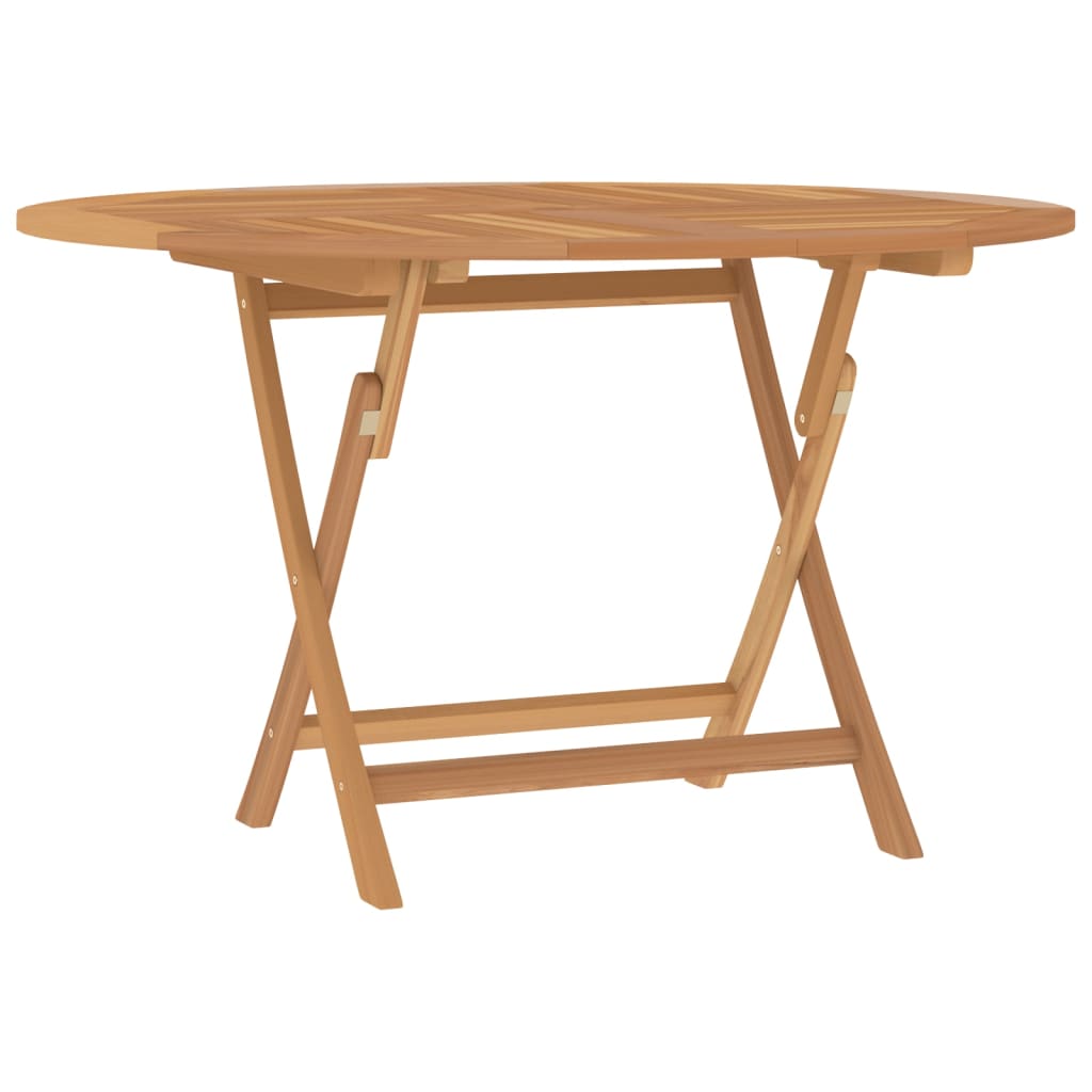 vidaXL Mesa de jardín plegable madera maciza de teca Ø 110x75 cm