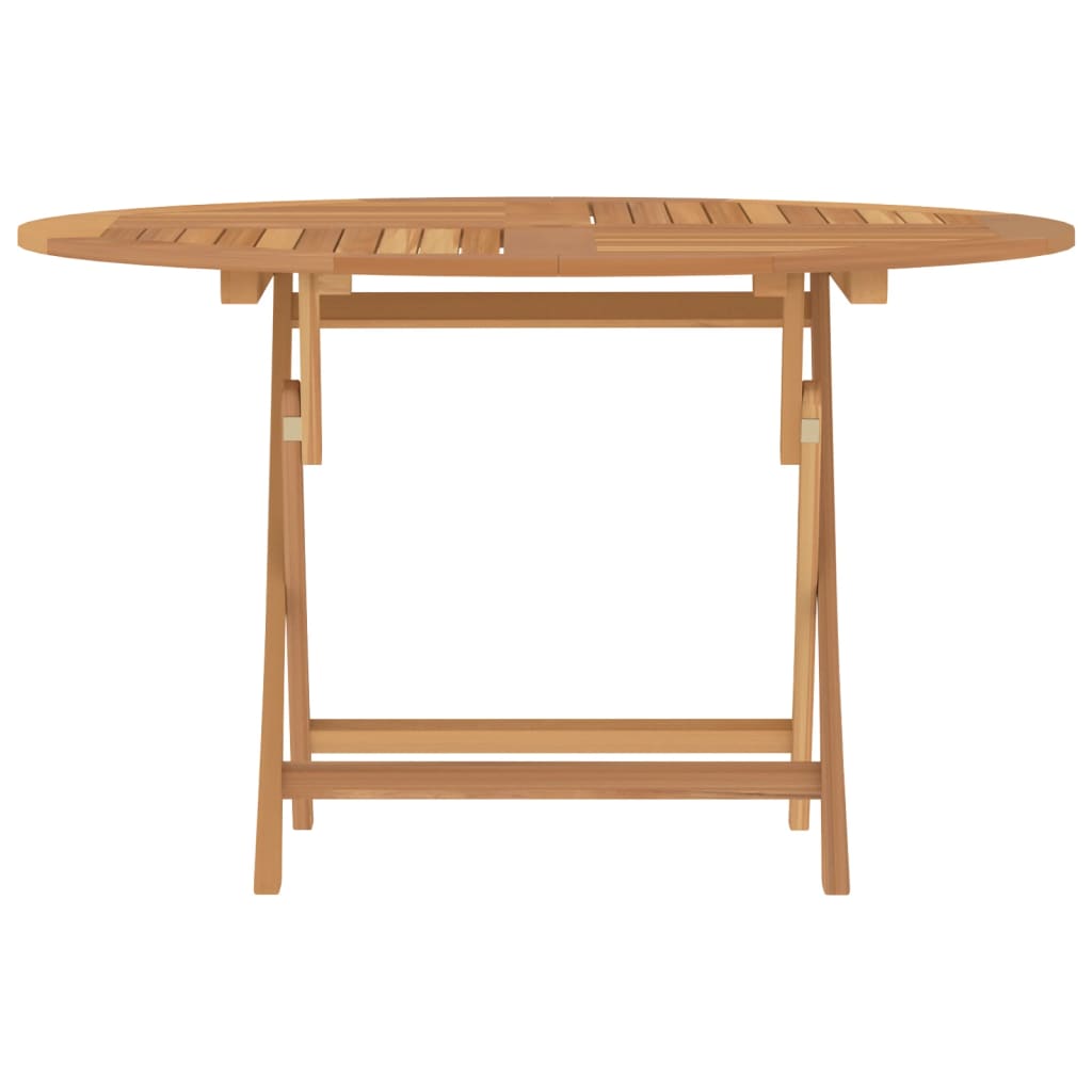 vidaXL Mesa de jardín plegable madera maciza de teca Ø 110x75 cm