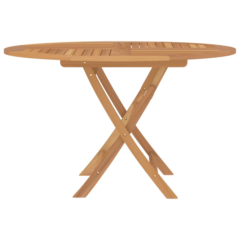 vidaXL Mesa de jardín plegable madera maciza de teca Ø 110x75 cm