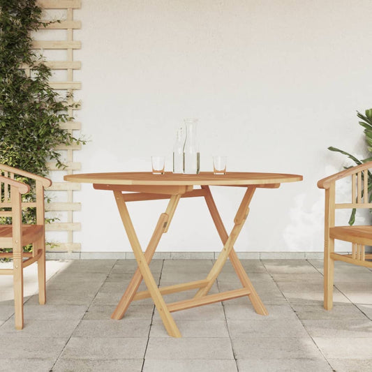 vidaXL Mesa de jardín plegable madera maciza de teca Ø 110x75 cm