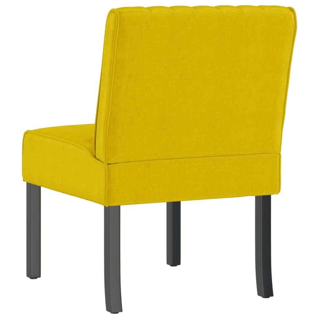 vidaXL Silla tapizada de terciopelo amarillo