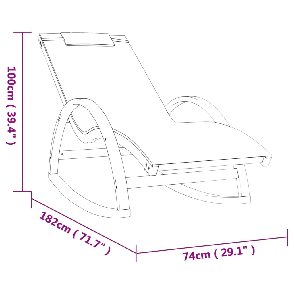 vidaXL Mecedora de textileno gris y madera maciza de álamo