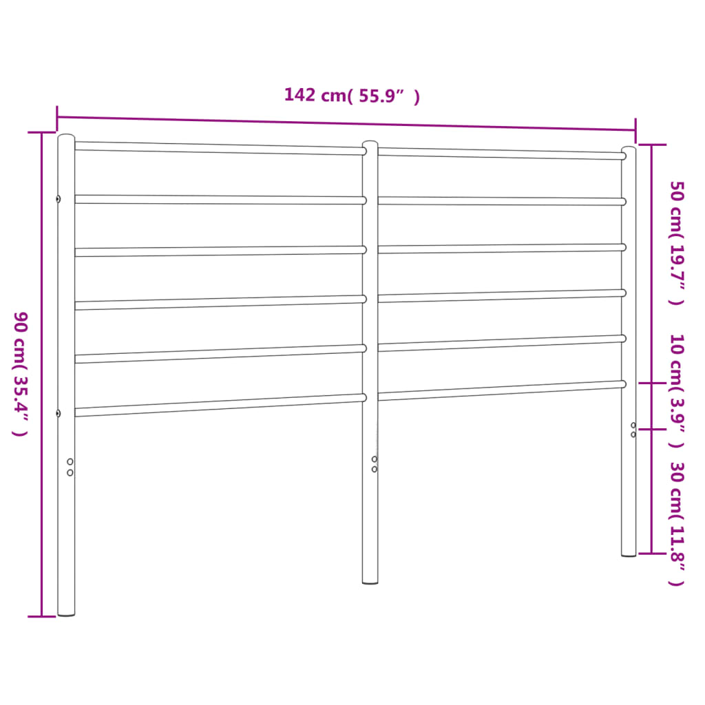 vidaXL Cabecero de metal negro 135 cm