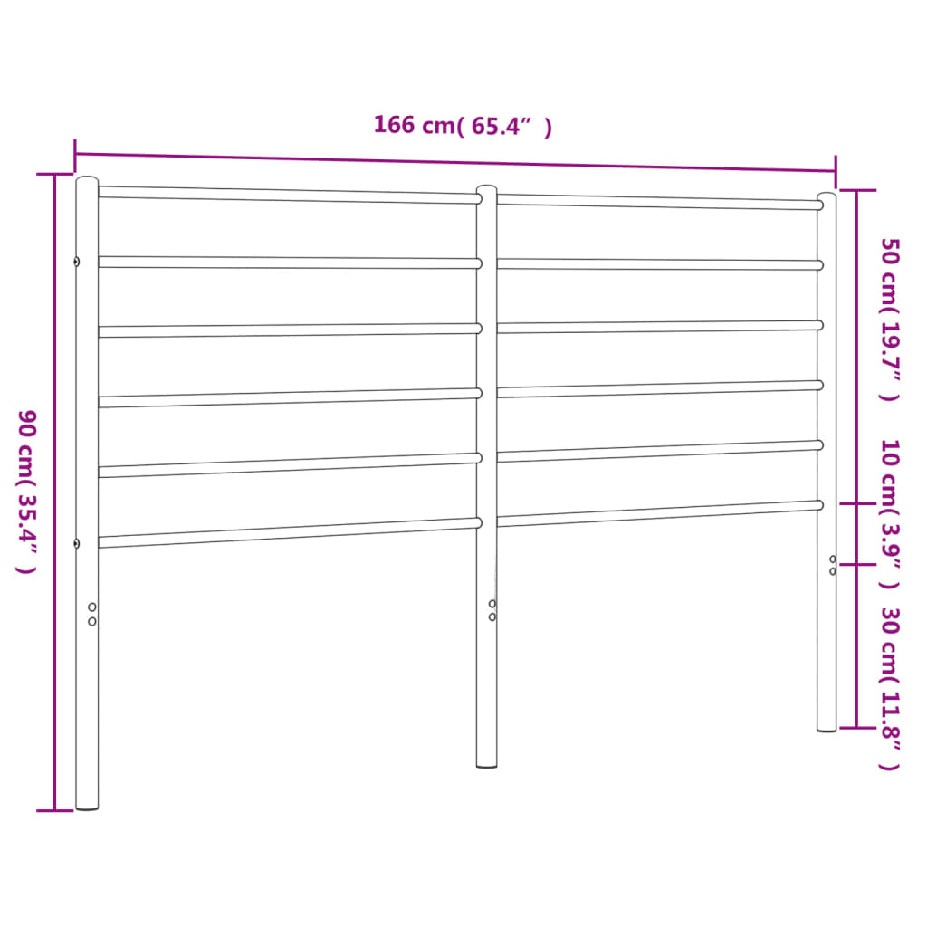 vidaXL Cabecero de metal negro 160 cm