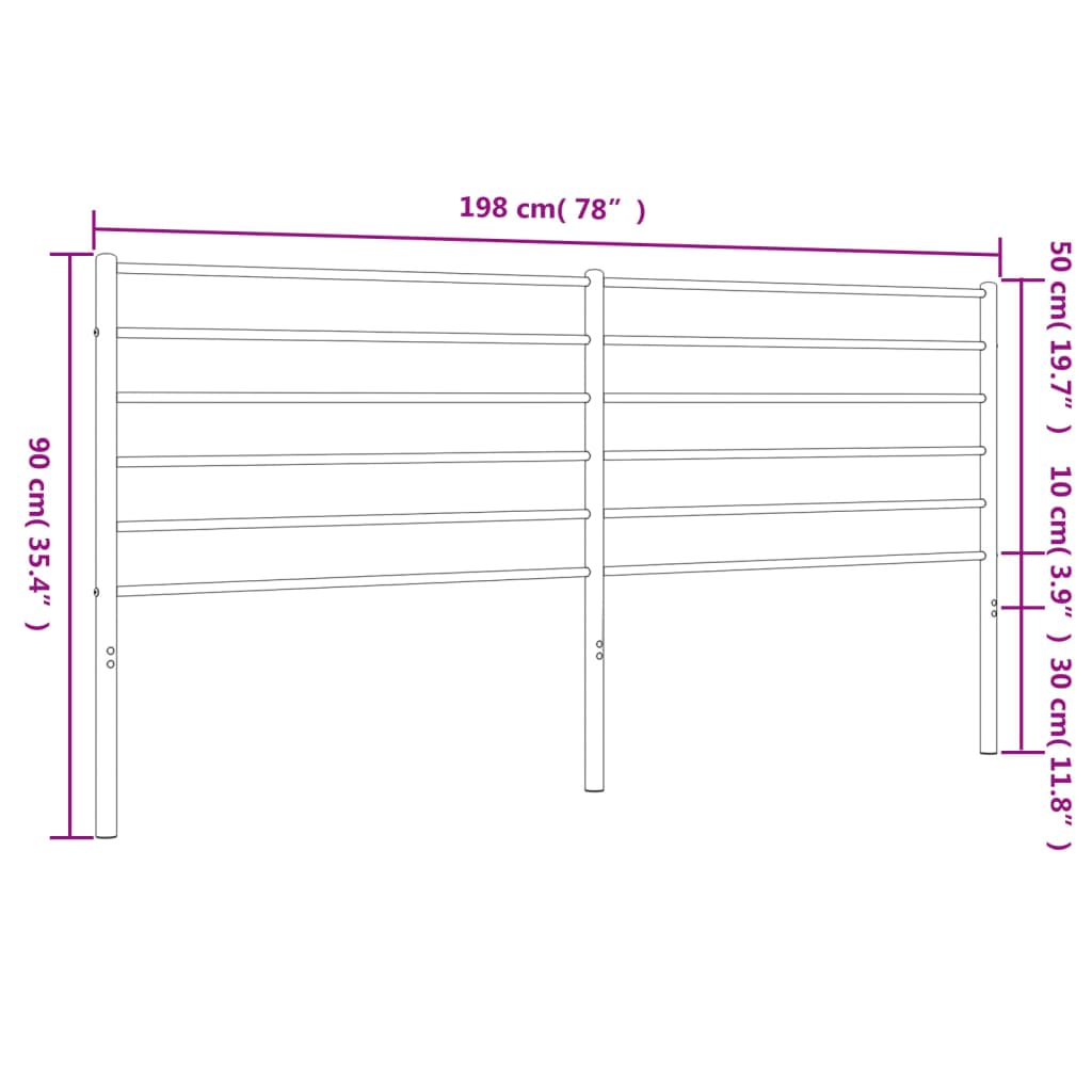 vidaXL Cabecero de metal negro 193 cm