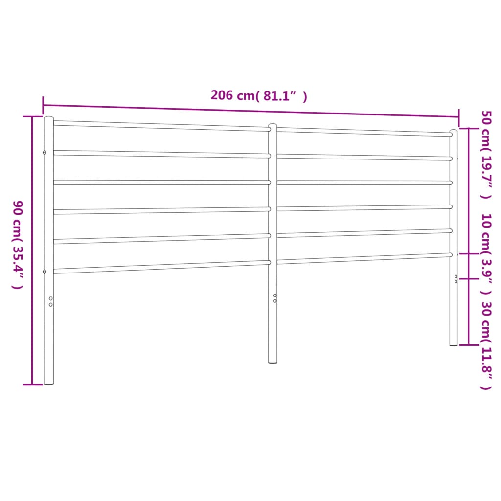 vidaXL Cabecero de metal blanco 200 cm