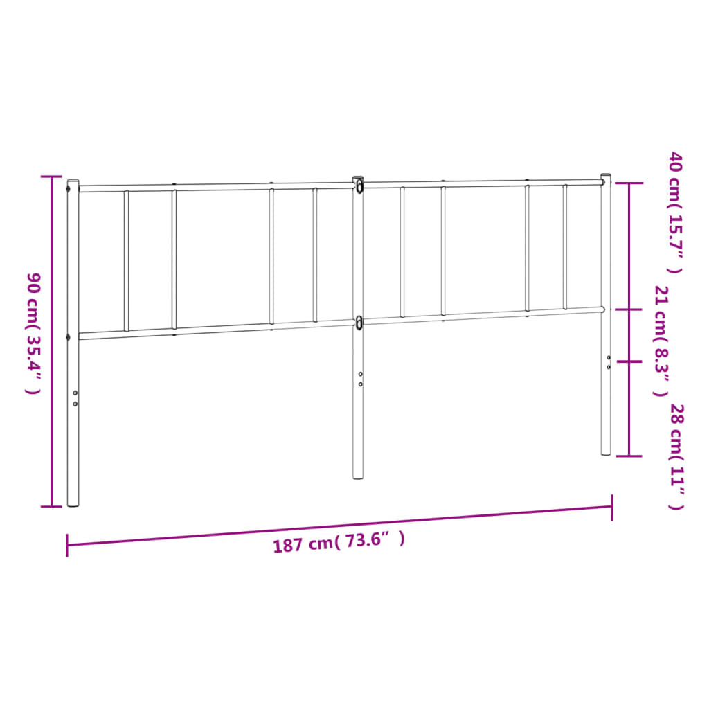 vidaXL Cabecero de metal blanco 180 cm