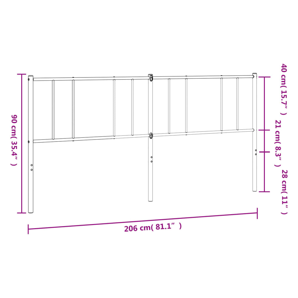 vidaXL Cabecero de metal blanco 200 cm