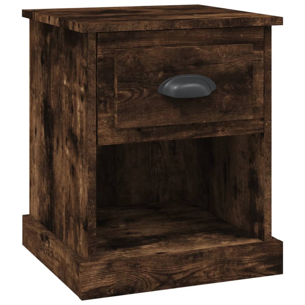 vidaXL Mesita de noche madera contrachapada roble ahumado 39x39x47,5cm