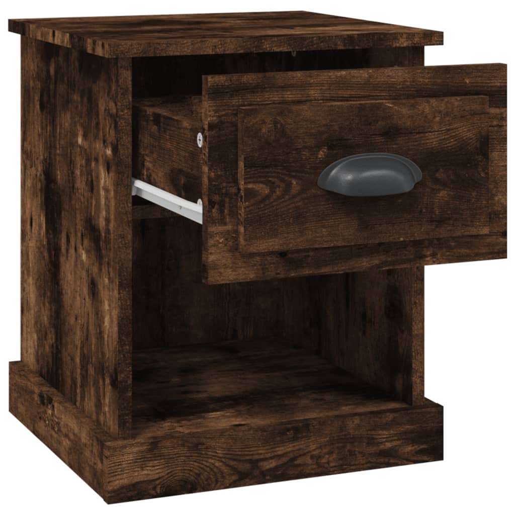 vidaXL Mesita de noche madera contrachapada roble ahumado 39x39x47,5cm