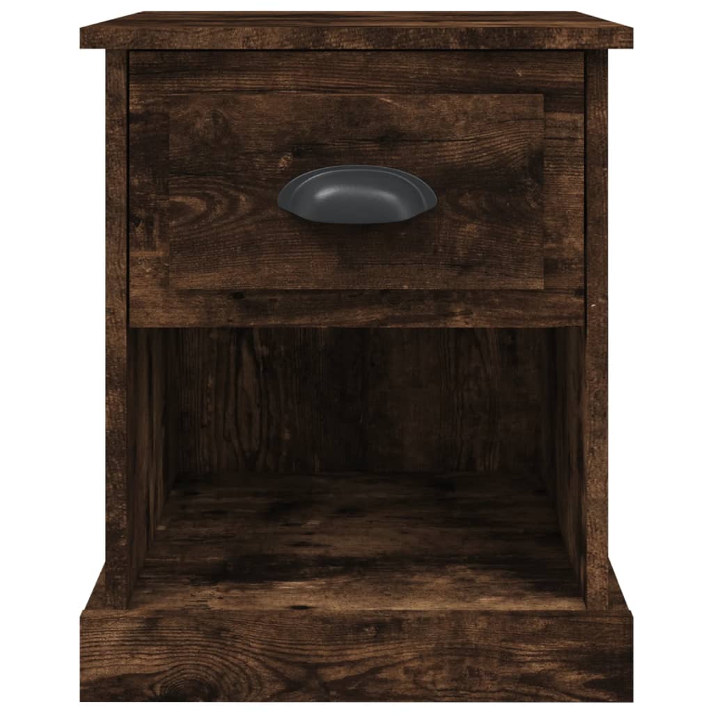 vidaXL Mesita de noche madera contrachapada roble ahumado 39x39x47,5cm