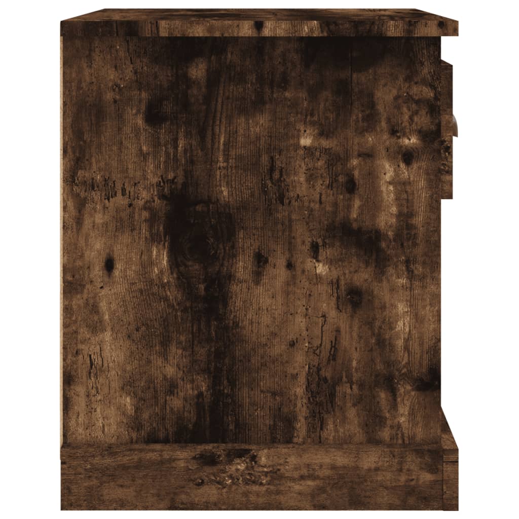 vidaXL Mesita de noche madera contrachapada roble ahumado 39x39x47,5cm