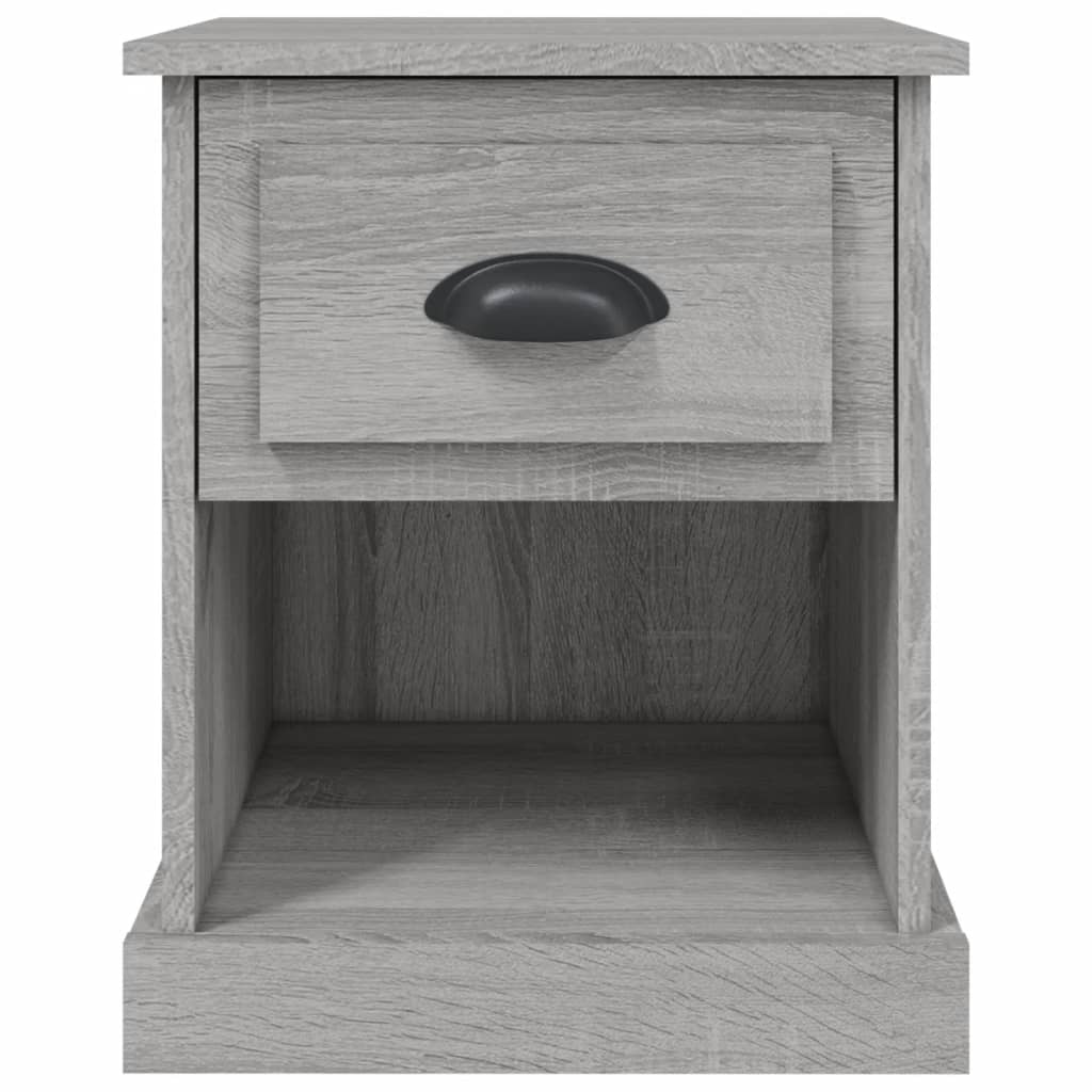 vidaXL Mesitas de noche 2 uds madera contrachapada gris 39x39x47,5 cm