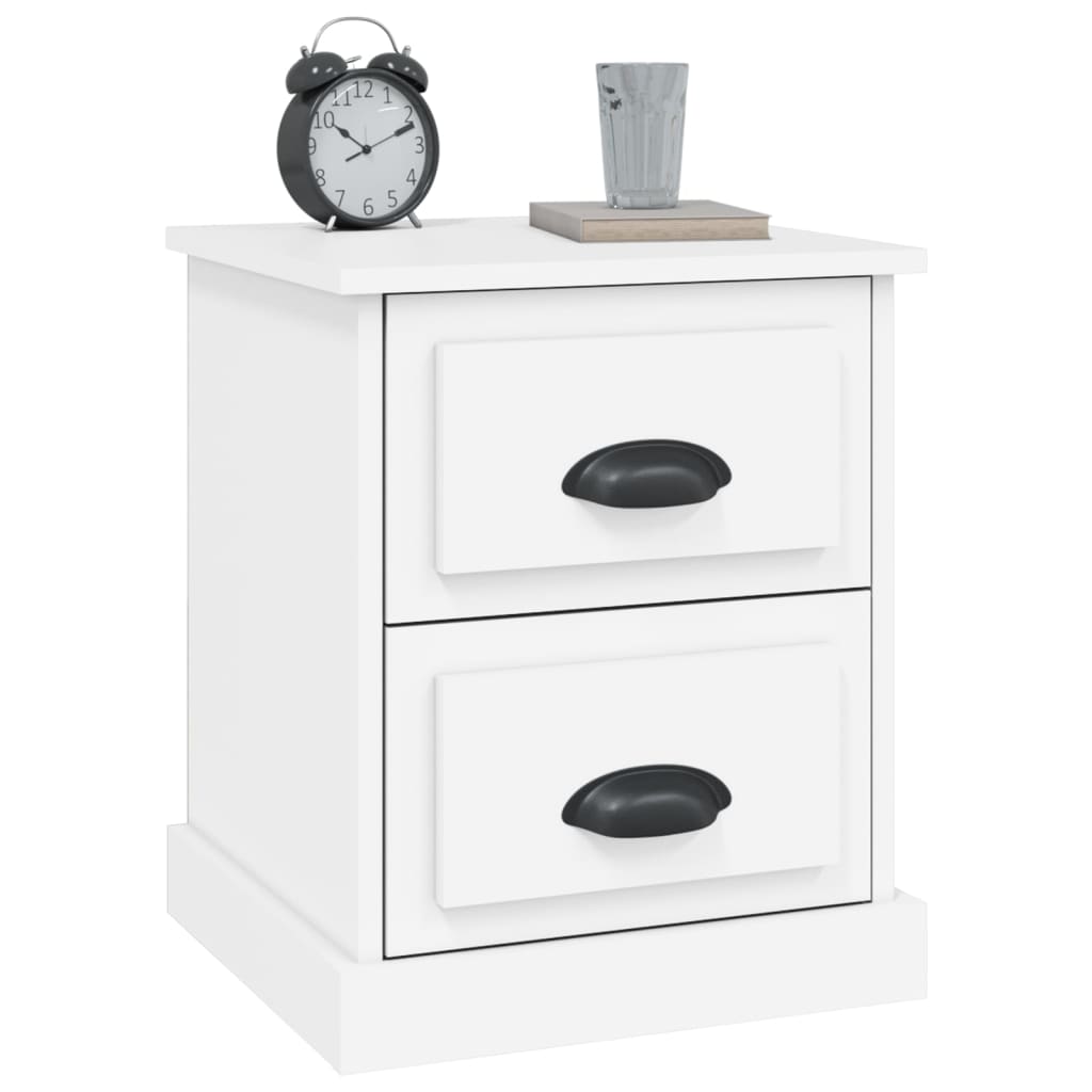 vidaXL Mesita de noche madera contrachapada blanco 39x39x47,5 cm