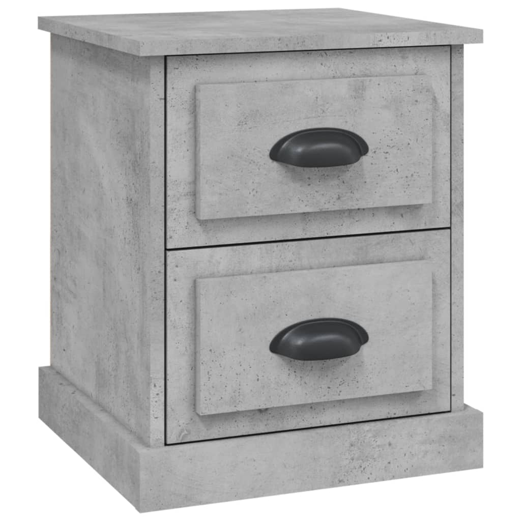 vidaXL Mesita de noche madera contrachapada gris hormigón 39x39x47,5cm