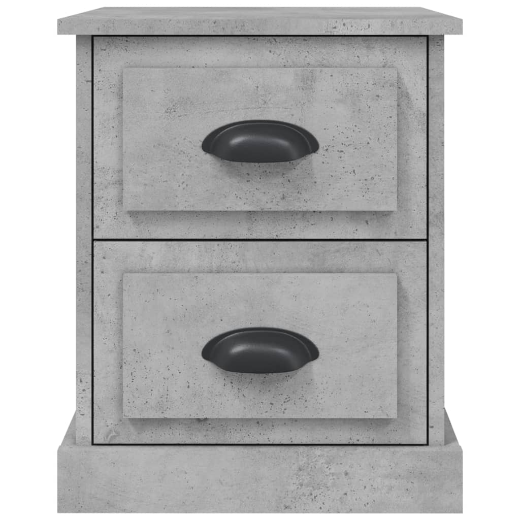 vidaXL Mesita de noche madera contrachapada gris hormigón 39x39x47,5cm