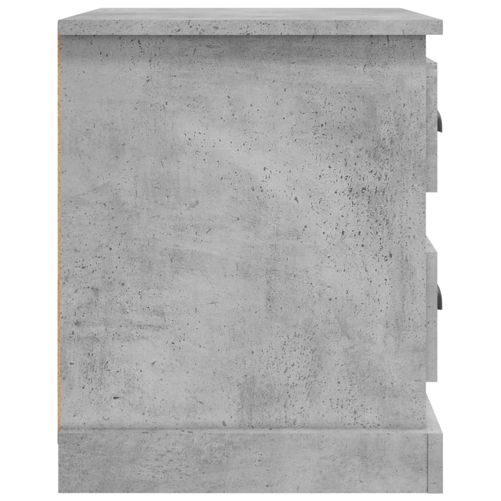 vidaXL Mesita de noche madera contrachapada gris hormigón 39x39x47,5cm