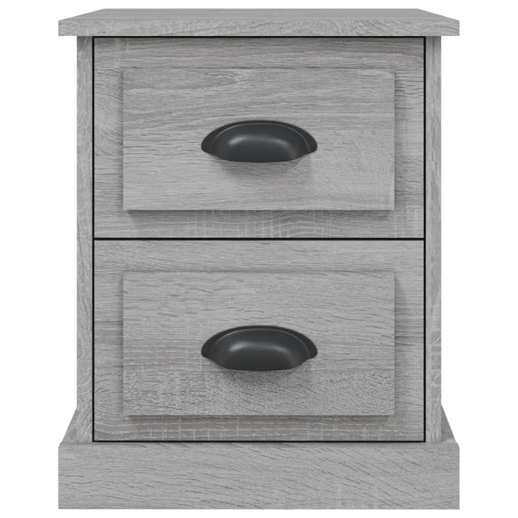 vidaXL Mesitas de noche 2 uds madera contrachapada gris 39x39x47,5 cm