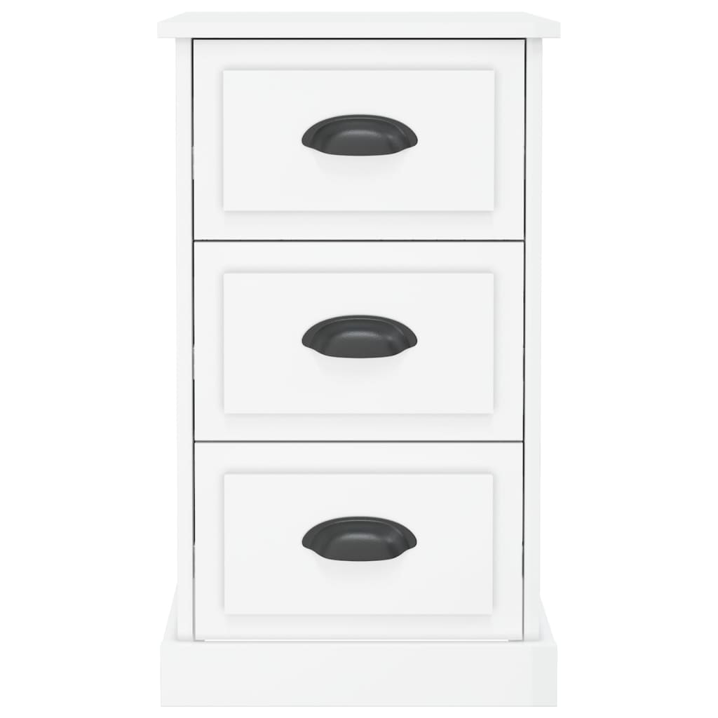 vidaXL Mesita de noche madera contrachapada blanco brillo 39x39x67 cm