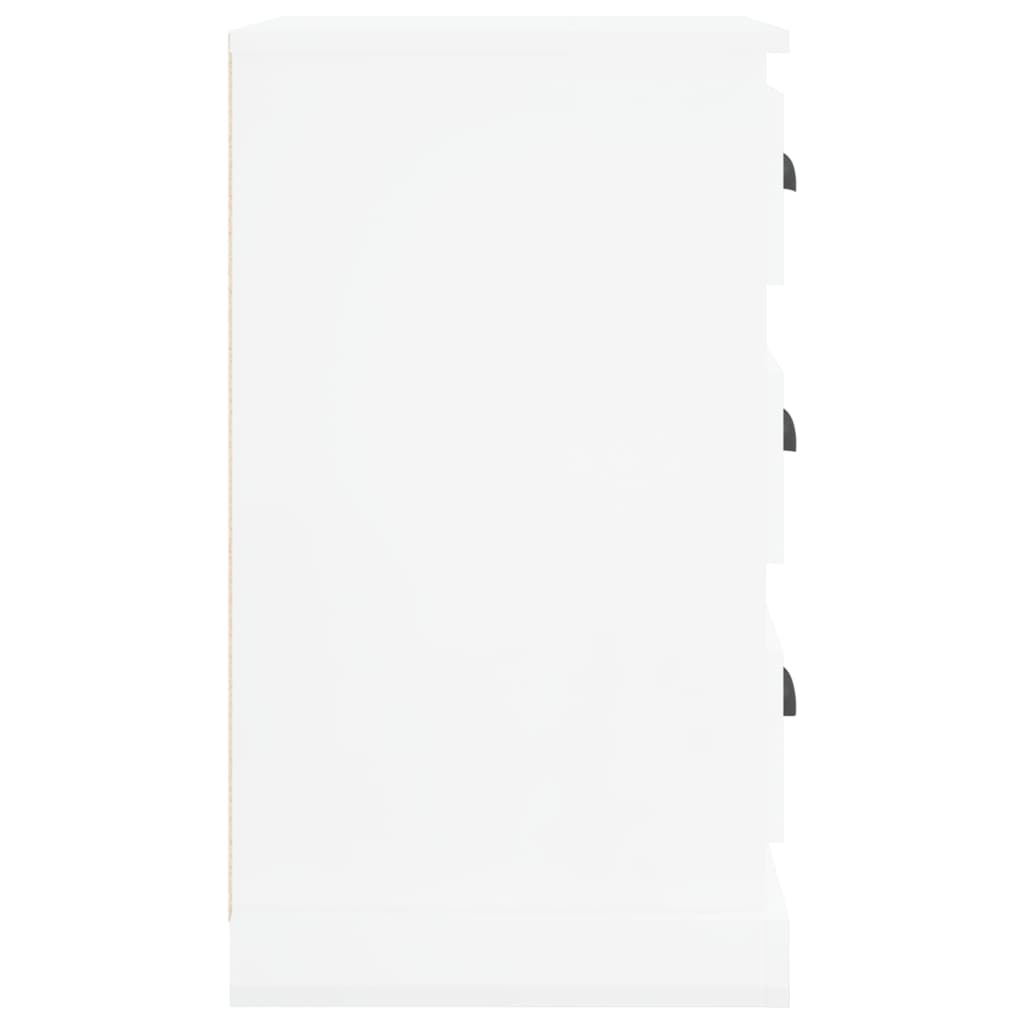 vidaXL Mesita de noche madera contrachapada blanco brillo 39x39x67 cm