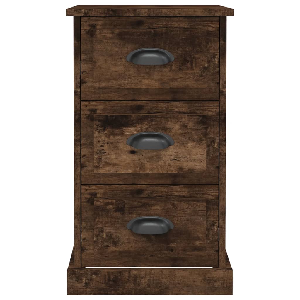 vidaXL Mesita de noche madera contrachapada roble ahumado 39x39x67 cm