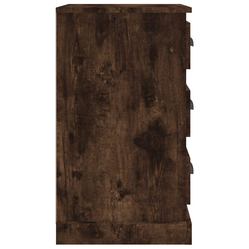 vidaXL Mesita de noche madera contrachapada roble ahumado 39x39x67 cm