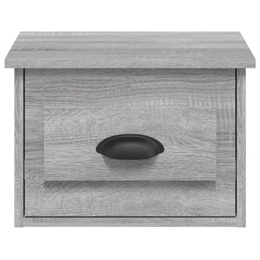 vidaXL Mesitas de noche de pared 2 uds color gris Sonoma 41,5x36x28 cm