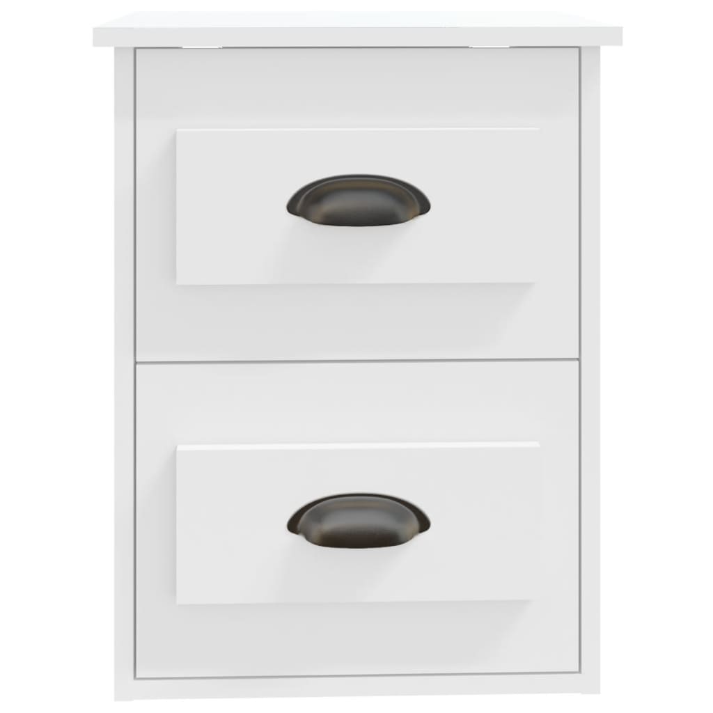 vidaXL Mesitas de noche de pared 2 uds blanco 41,5x36x53 cm