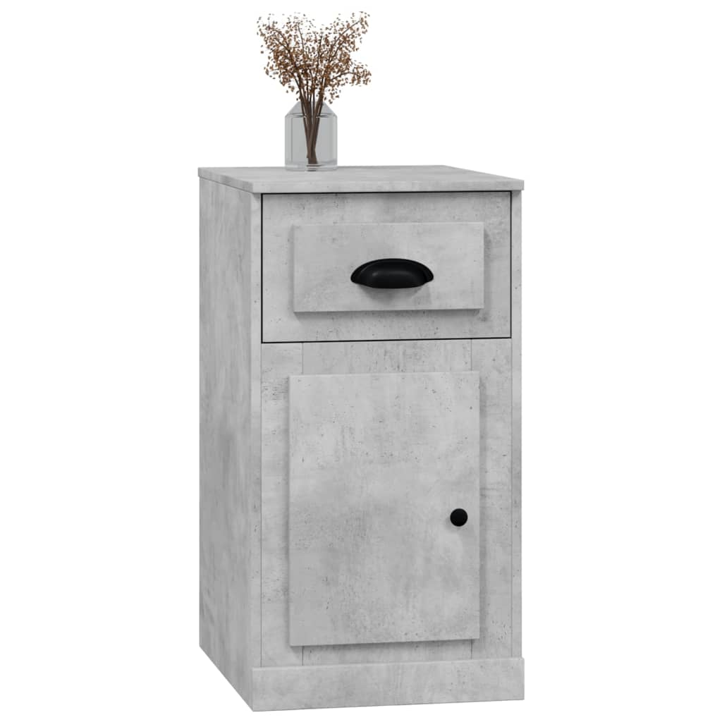 vidaXL Armario auxiliar y cajón madera contrachapada gris 40x50x75 cm