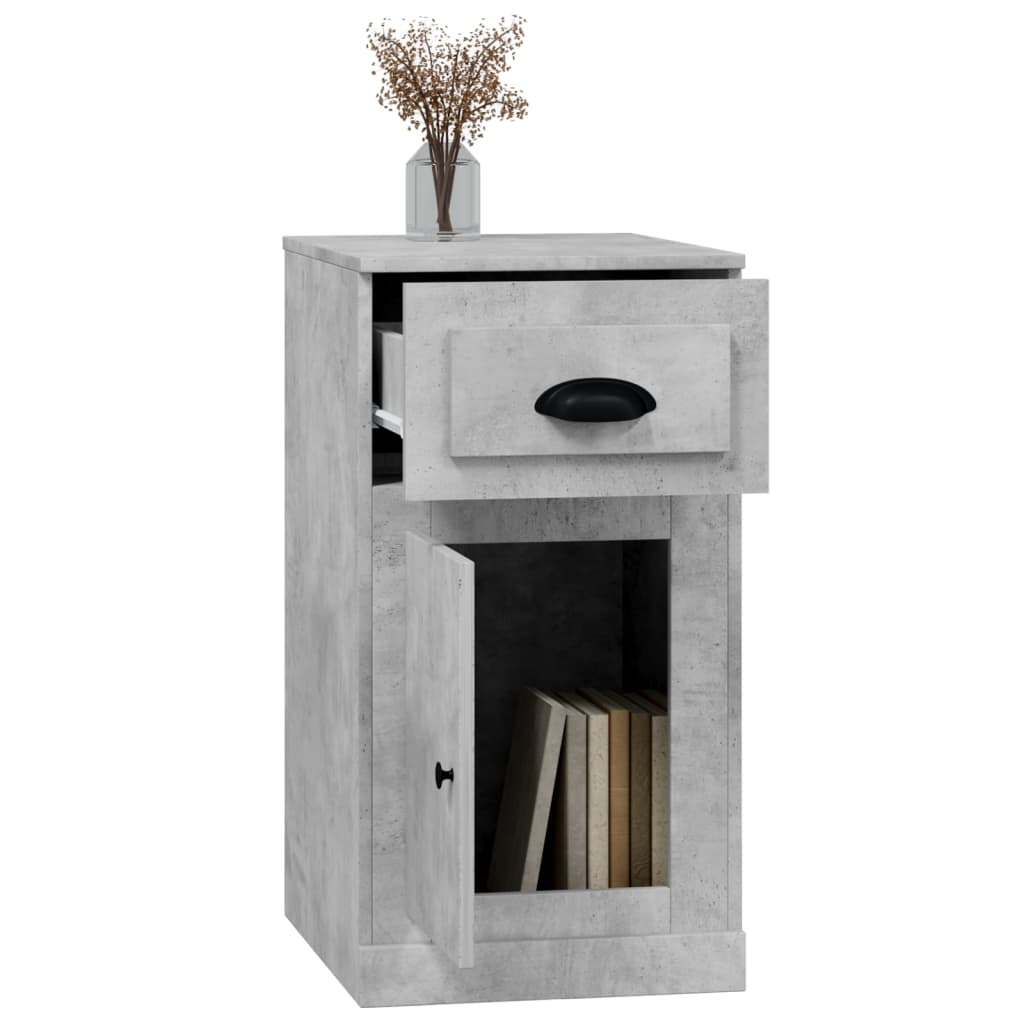 vidaXL Armario auxiliar y cajón madera contrachapada gris 40x50x75 cm