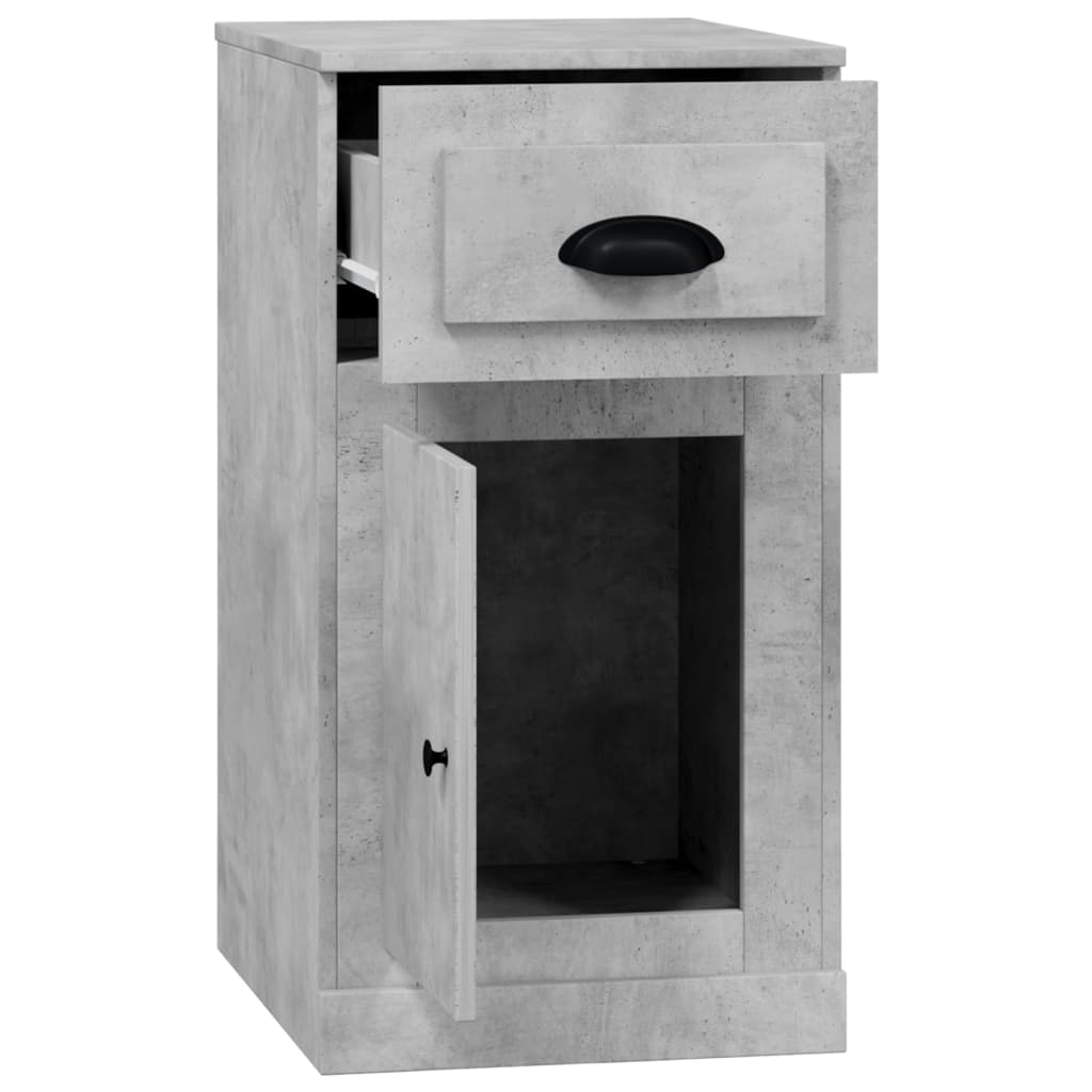 vidaXL Armario auxiliar y cajón madera contrachapada gris 40x50x75 cm