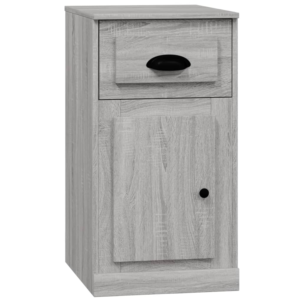 vidaXL Armario auxiliar y cajón madera contrachapada gris 40x50x75 cm