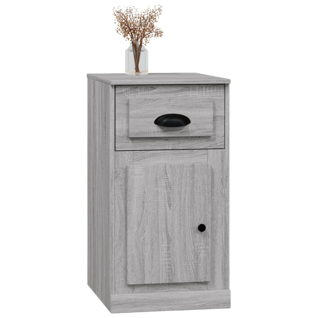 vidaXL Armario auxiliar y cajón madera contrachapada gris 40x50x75 cm