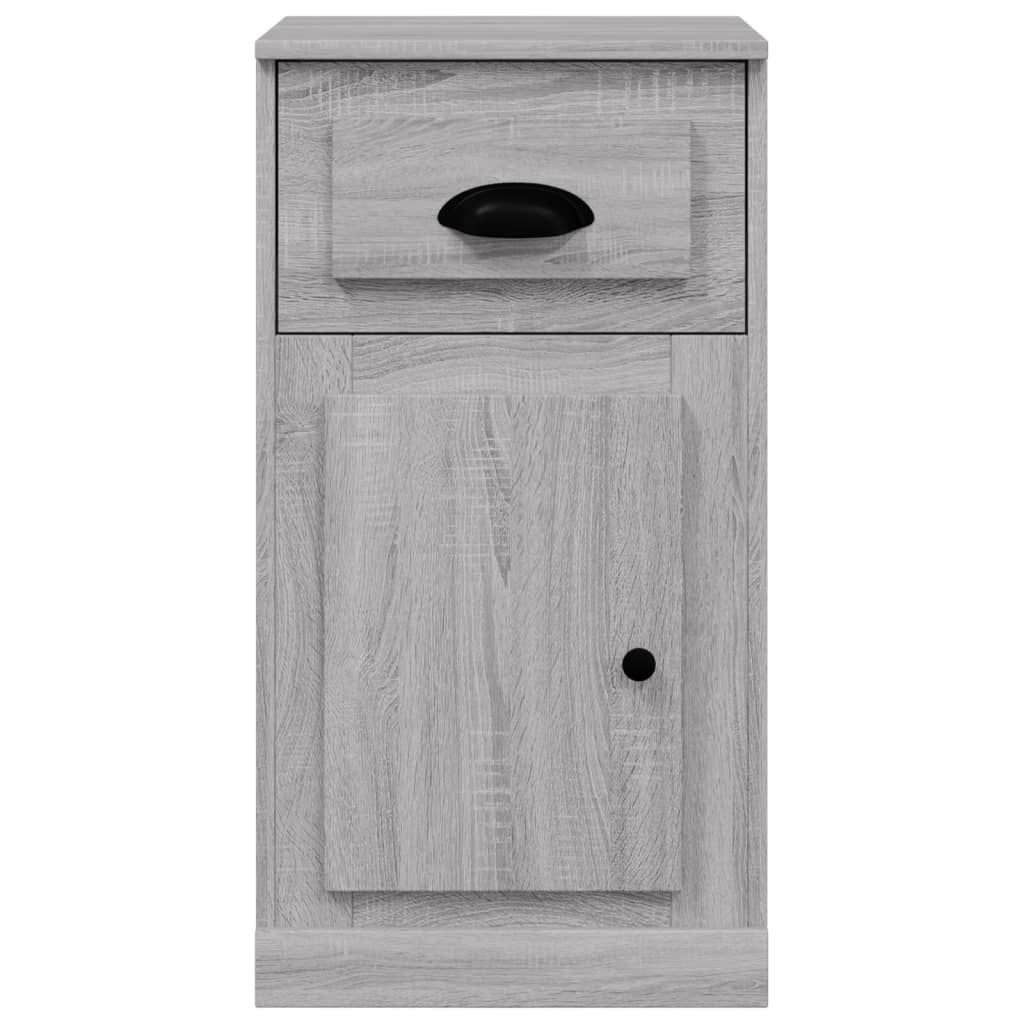 vidaXL Armario auxiliar y cajón madera contrachapada gris 40x50x75 cm