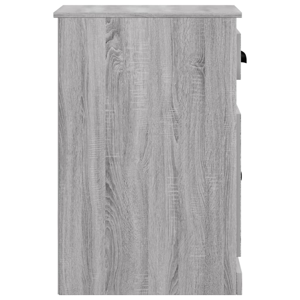 vidaXL Armario auxiliar y cajón madera contrachapada gris 40x50x75 cm