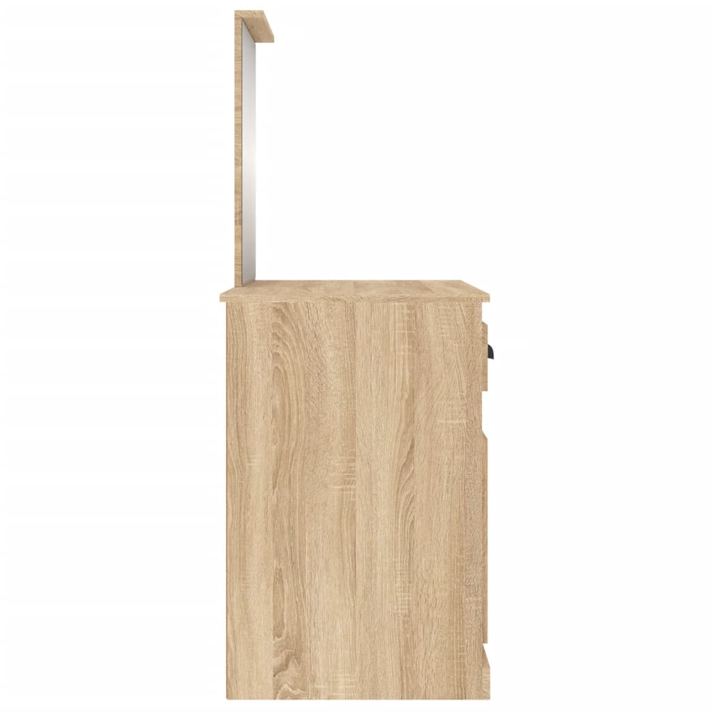 vidaXL Tocador espejo madera contrachapada roble Sonoma 90x50x132,5cm